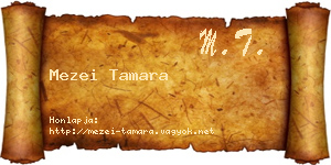 Mezei Tamara névjegykártya